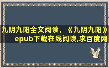 九阴九阳全文阅读，《九阴九阳》epub下载在线阅读,求百度网盘云资源