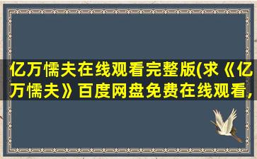 亿万懦夫在线观看完整版(求《亿万懦夫》百度网盘*,沙海龙导演的)