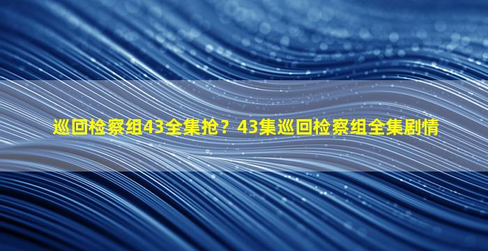 巡回检察组43全集抢？43集巡回检察组全集剧情