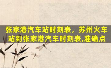 张家港汽车站时刻表，苏州火车站到张家港汽车时刻表,准确点