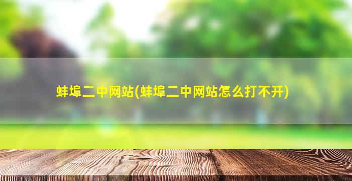 蚌埠二中网站(蚌埠二中网站怎么打不开)