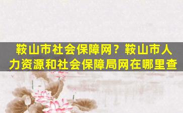 鞍山市社会保障网？鞍山市人力资源和社会保障局网在哪里查